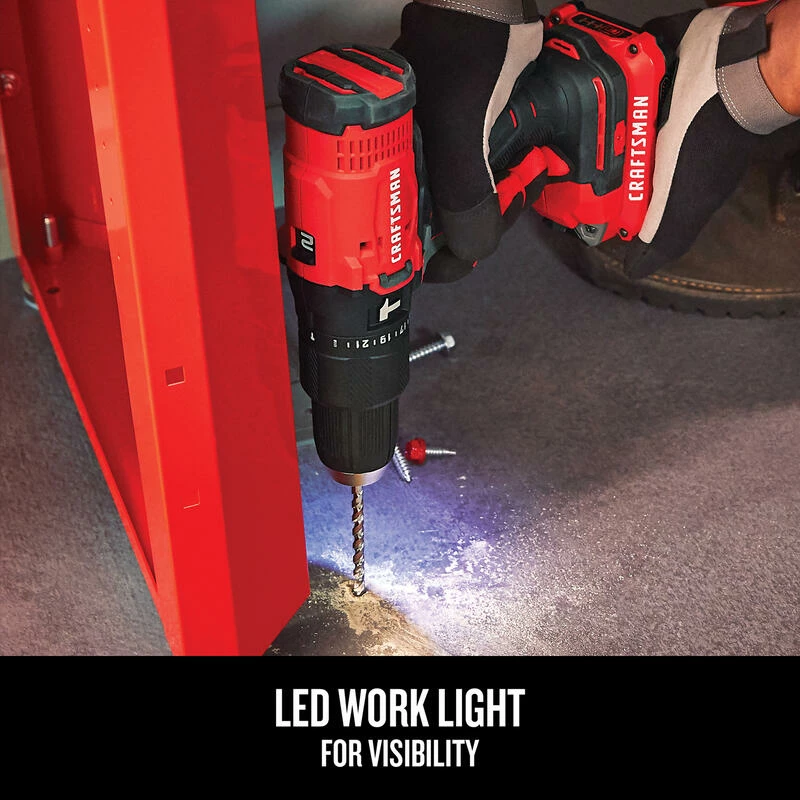 New ๐ Coupon โจ Craftsman 20 V 1/2 in. Brushed Cordless ๐จ Hammer Drill Kit (Battery & Charger) ๐ ๐ - Image 6