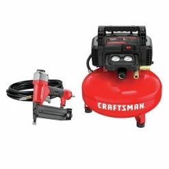 Deals ๐ Top 10 โค๏ธ Craftsman 6 gal Pancake Portable Brad Nailer and Air Compressor Combo Kit 150 psi 0.8 HP ๐ ๐