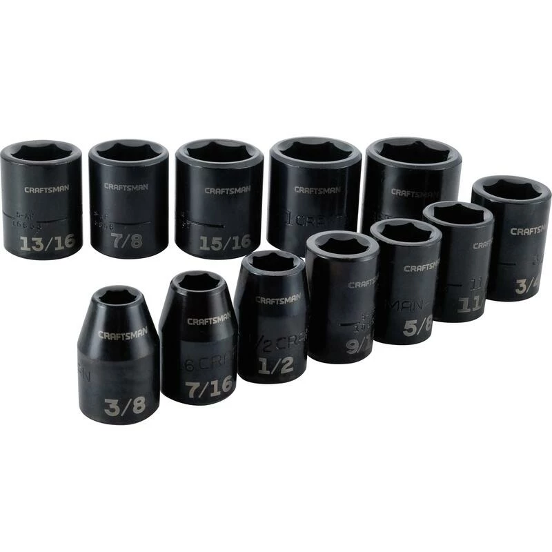 New ๐ Outlet ๐ฅ Craftsman 1/2 in. drive SAE 6 Point Standard Impact Socket Set 12 pc ๐ ๐