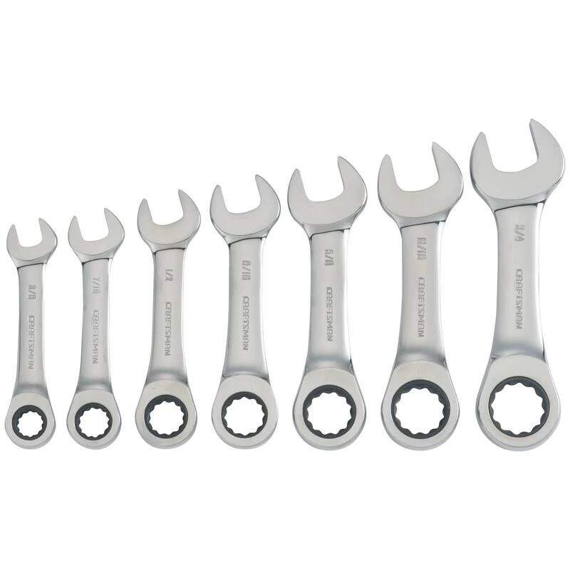 Best Sale ๐งจ Budget ๐ฏ Craftsman SAE Stubby Ratcheting Combination ๐ง Wrench Set 7 pc ๐ ๐งจ