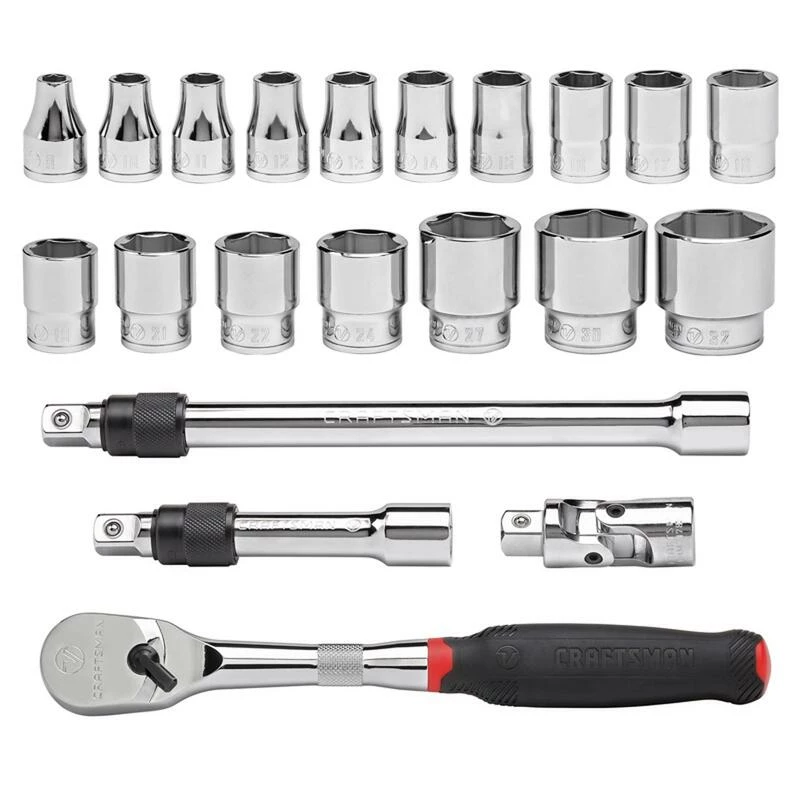 Budget ✨ Outlet 💯 Craftsman V-Series 1/2 in. drive Metric 6 Point Socket and Tool Set 21 pc 😀 🔔 - Image 6