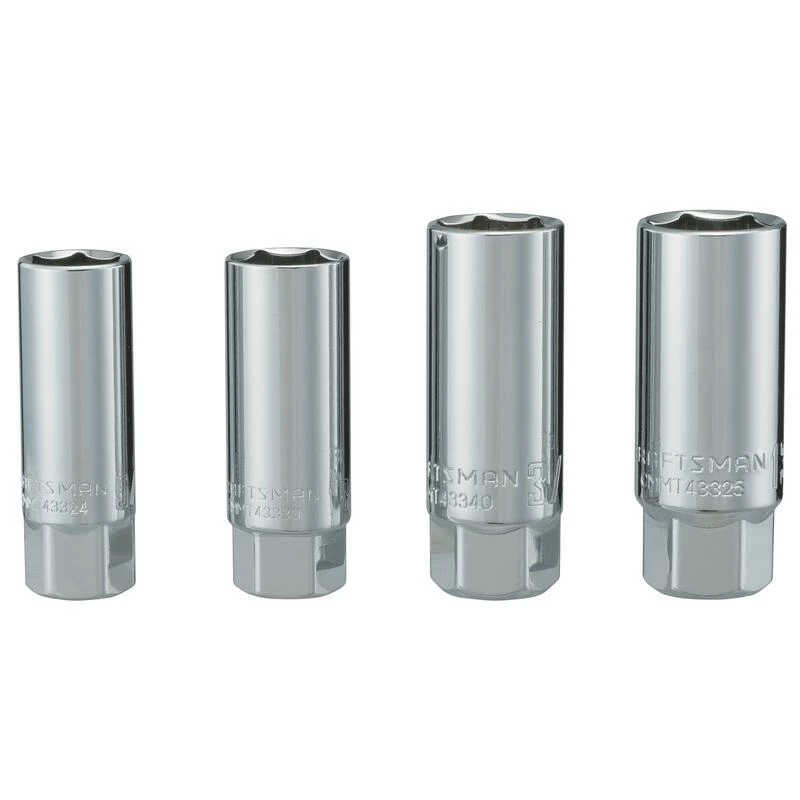 New ๐ฅฐ Wholesale ๐ Craftsman 3/8 in. drive Metric and SAE 6 Point Standard Spark Plug Socket Set 4 pc ๐ฅ โค๏ธ