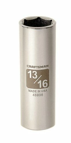 Wholesale 🤩 Hot Sale ⌛ Craftsman 13/16 in. X 1/2 in. drive SAE 6 Point Deep Socket 1 pc 🤩 🎁