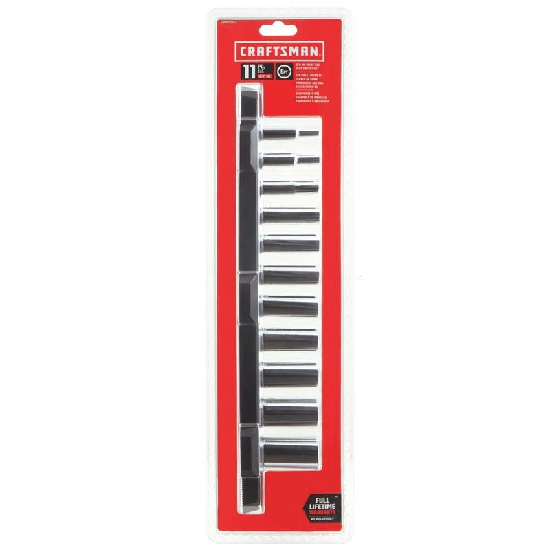 Best Sale ⭐ Buy 🔔 Craftsman 3/8 in. drive SAE 6 Point Deep Socket Set 11 pc 🌟 🛒 - Image 2