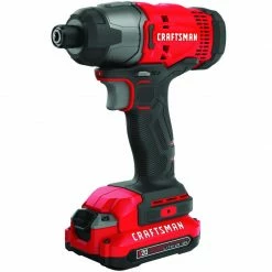 Discount 👏 Best Sale 🎁 Craftsman V20 20 V 1/4 in. Cordless Brushed Impact Driver Kit (Battery & Charger) 💯 🔔