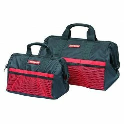 Cheapest 💯 Budget ❤️ Craftsman 12.25 in. W X 17.5 in. H Ballistic Nylon Tool Bag Set Black/Red 2 pc ⭐ 🔥