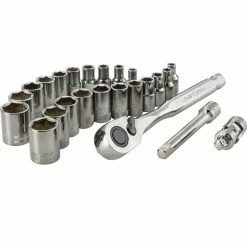 Cheap ๐ฏ Discount ๐ฏ Craftsman 1/4 in. drive Metric and SAE 6 Point Socket and Ratchet Set 24 pc ๐งจ ๐