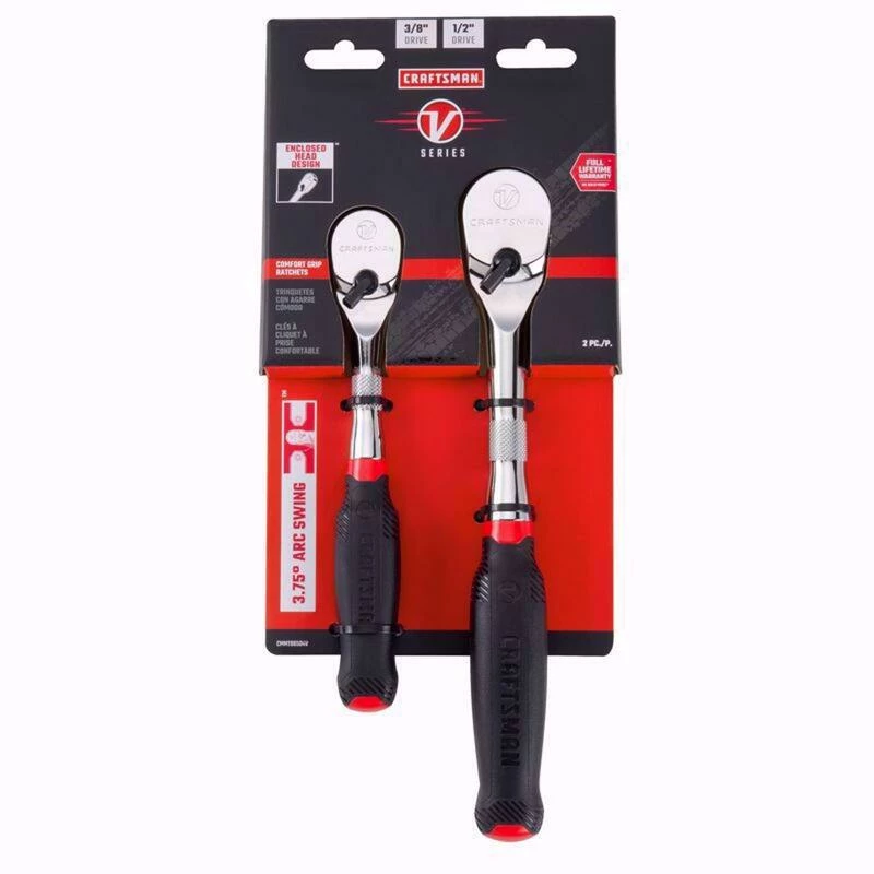 Promo โจ Best Pirce ๐ฏ Craftsman V-Series 3/8 and 1/2 in. drive Comfort Grip Ratchet Set 96 teeth ๐ ๐ - Image 6
