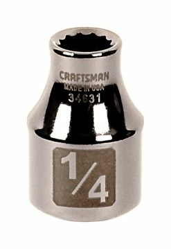 Buy 🔥 Best Sale 😀 Craftsman 1/4 in. X 3/8 in. drive SAE 12 Point Standard Socket 1 pc ✔️ ⭐