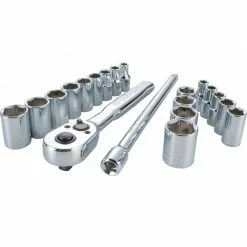 New ❤️ Best Pirce 😀 Craftsman 1/4 in. drive Metric and SAE 6 Point Socket and Ratchet Set 20 pc 👍 ⭐